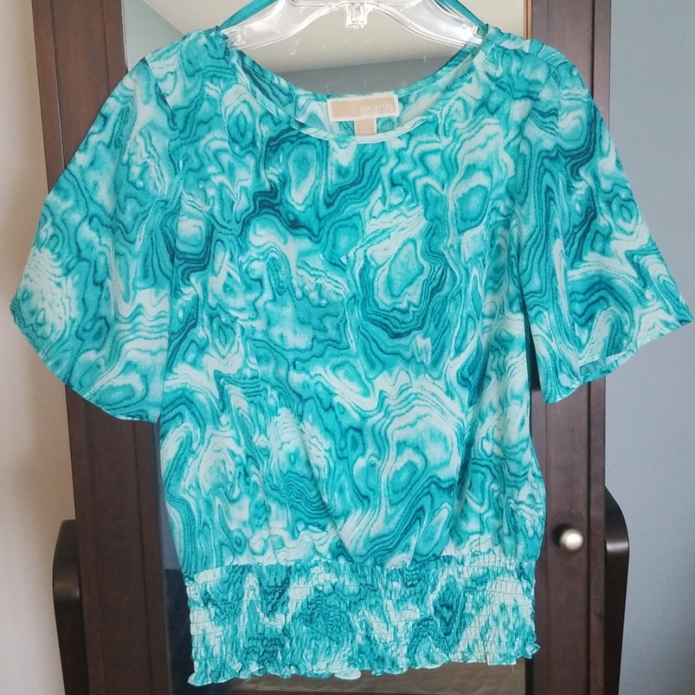 Michael Kors Top Teal tie dye